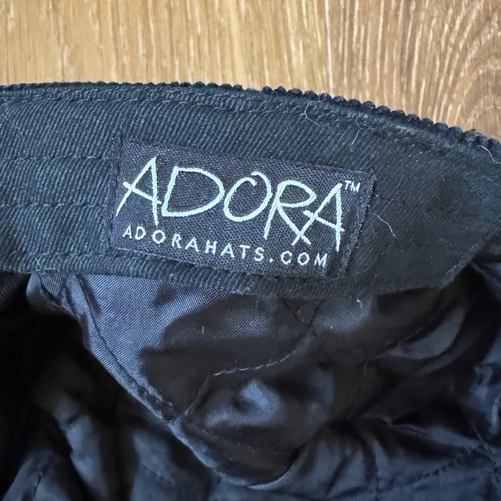 Y2K 2000s Adora Woven Yarn Rainbow Striped Black Corduroy Military Cap Hat